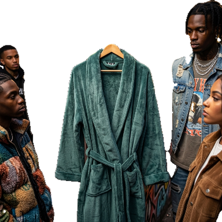 The robe and the gathered block, cut out from its scene.